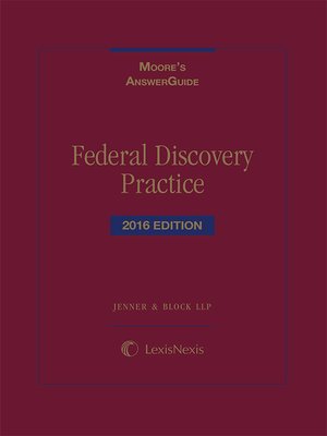 cover image of Moore's AnswerGuide: Federal Discovery Practice